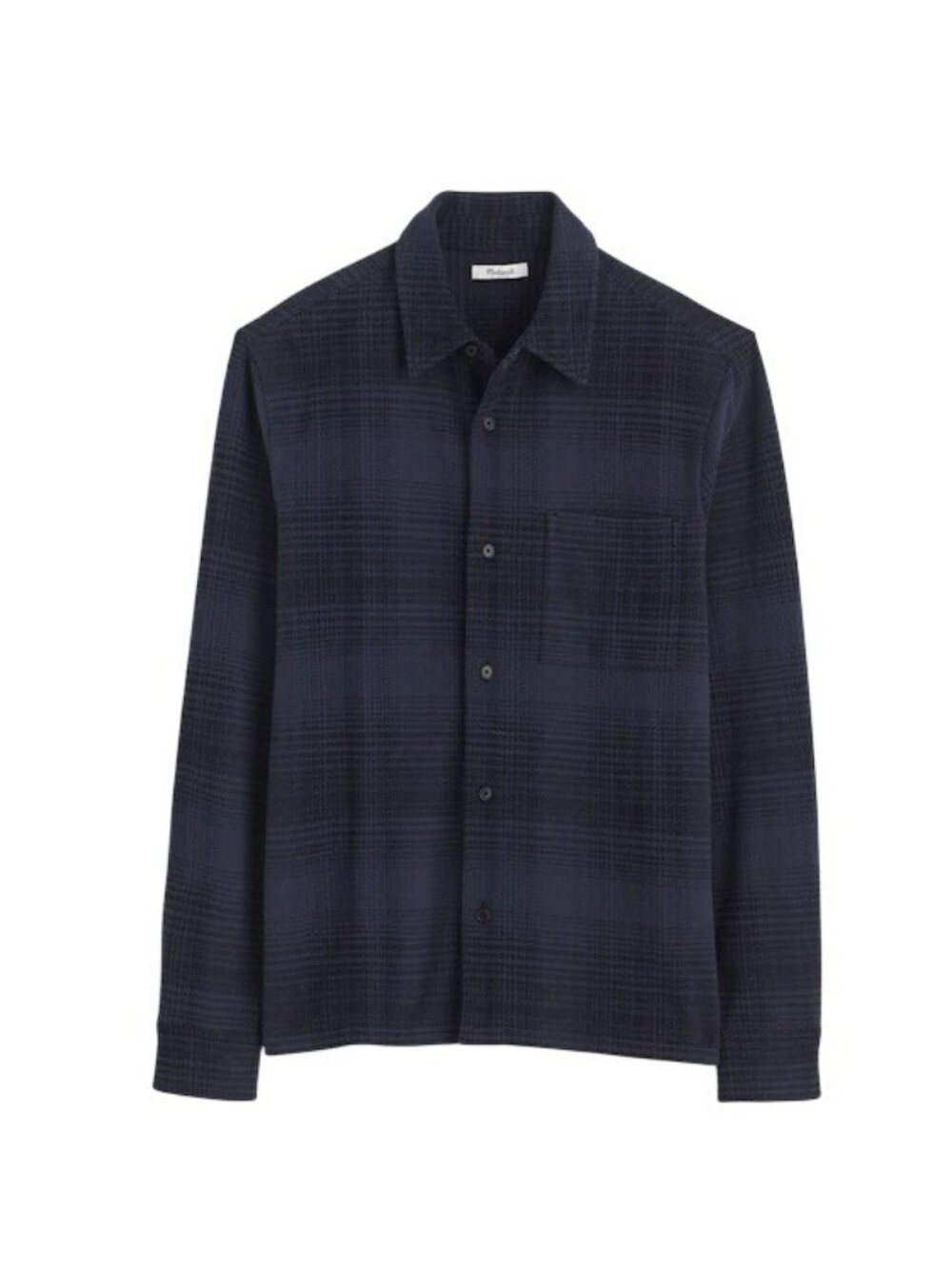 Madewell Mens The Devoe Knit Shirt~Size L~Ink Blue Button-Up NWT L16 18